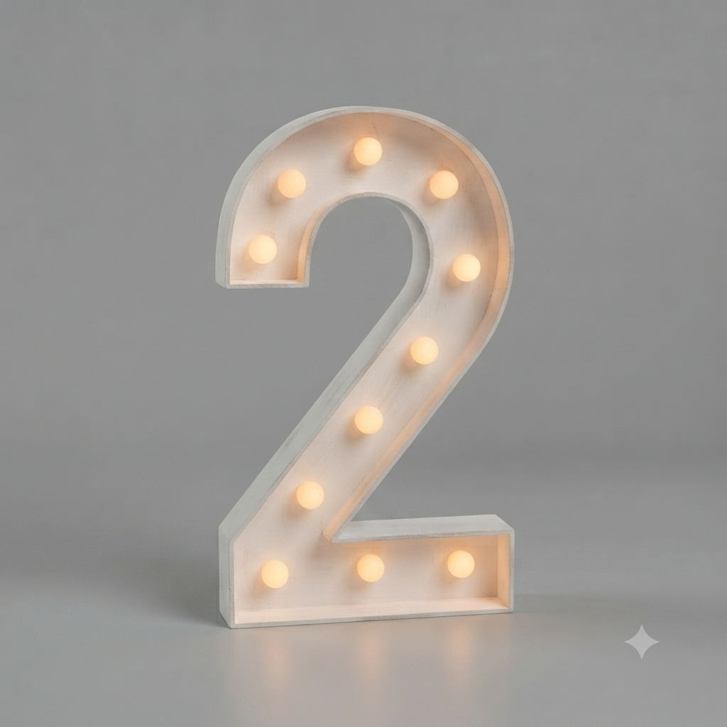 Números encajonados con luces calidas y frias 1,2,3,4,5,6,7,8,9,0
