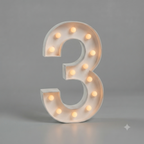 Números encajonados con luces calidas y frias 1,2,3,4,5,6,7,8,9,0