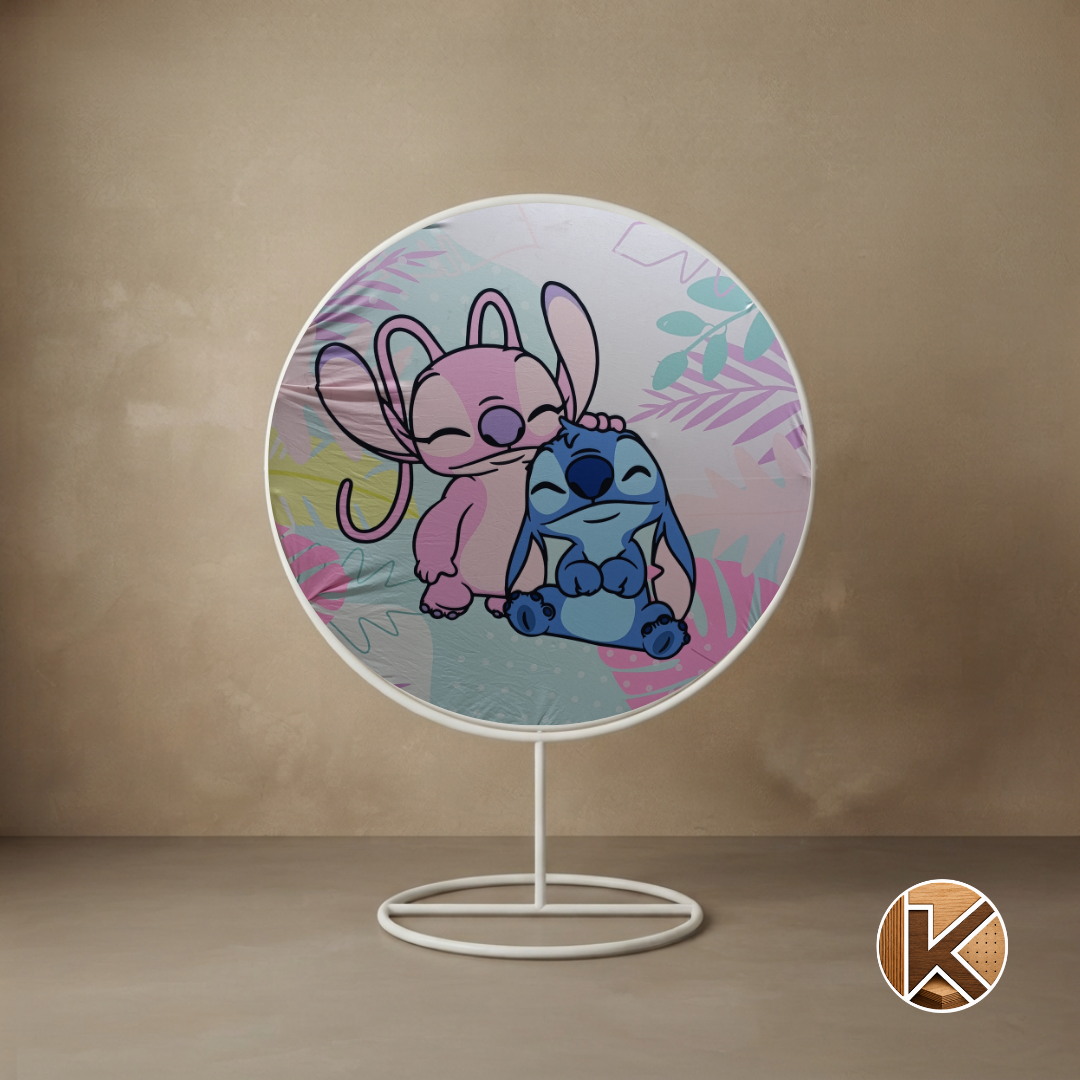 FUNDA REDONDA STITCH Y ANGELA