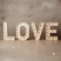 Letras palabra completa o unidad LOVE -encajonadas con luces