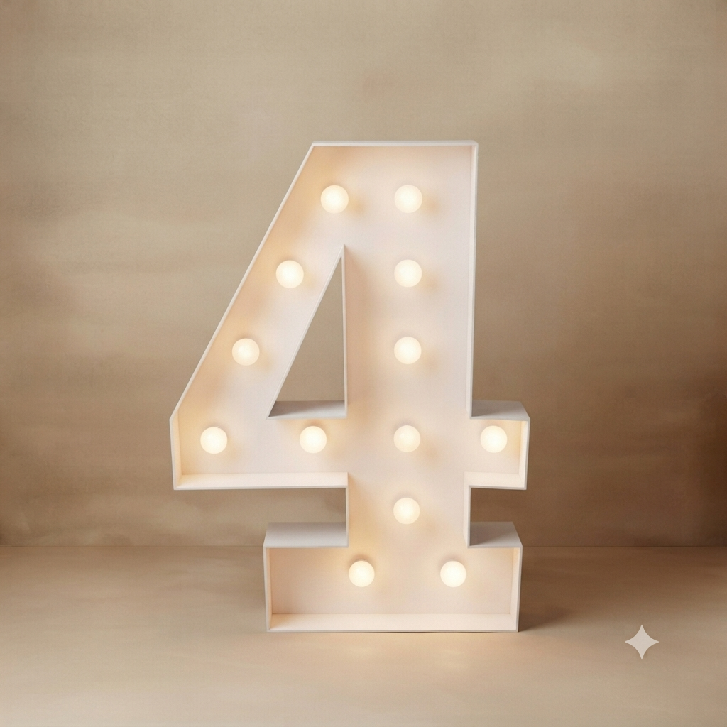 Números encajonados con luces calidas y frias 1,2,3,4,5,6,7,8,9,0
