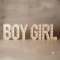 Letras palabra completa o unidad BOY / GIRL -encajonadas con luces