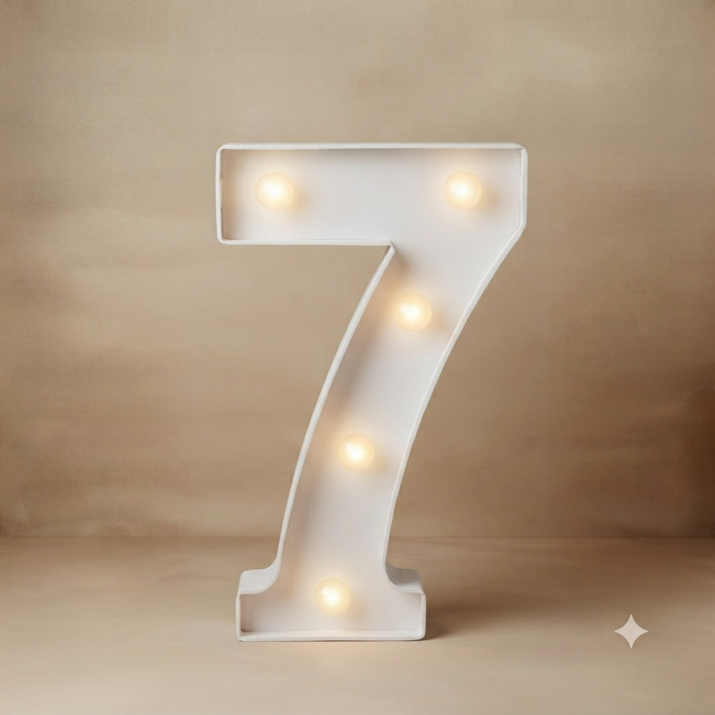 Números encajonados con luces calidas y frias 1,2,3,4,5,6,7,8,9,0
