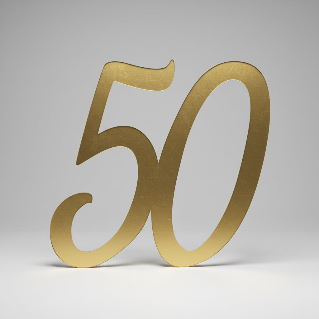 TOPPER NÚMERO 50 ACRILICO ESPEJO