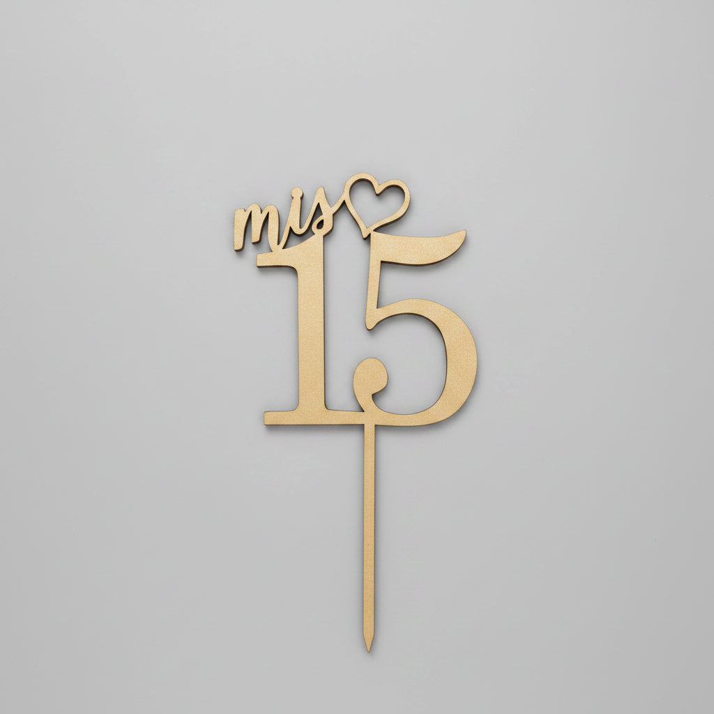 TOPPER MIS 15 ACRILICO ESPEJO
